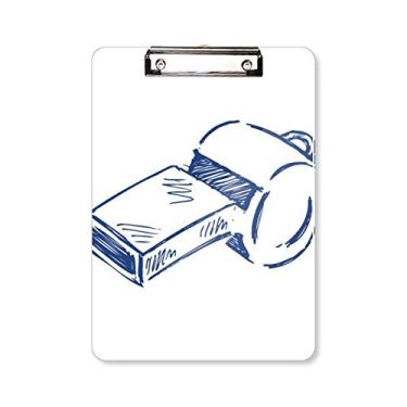 Imagem de Apito de futebol de desenho animado azul placa de apoio A4