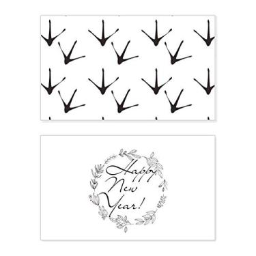 Imagem de Contorno de pegada de garra de galinha protege animal ano novo festival cartão felicitações mensagem presente