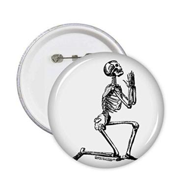 Imagem de Arrezando esqueleto humano esboço pinos redondos distintivo decoração roupas 5 peças presente