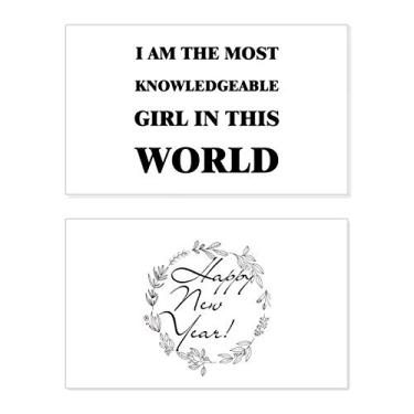 Imagem de Cartão de felicitações I Am The Knowledgeable Girl Ano Novo Festival Bless Message Present