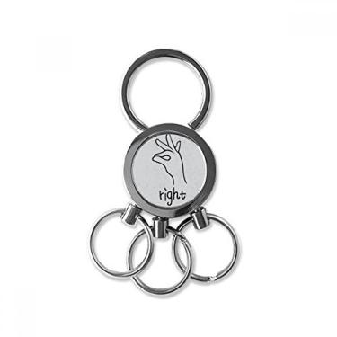 Imagem de DIYthinker Chaveiro de metal de aço inoxidável preto com padrão de gesto personalizado para carro com clipe para presente