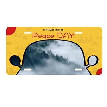 Imagem de DIYthinker Placa de carro Fog Forest Mountain Sky Cloud Decoração de carro Dia da Paz