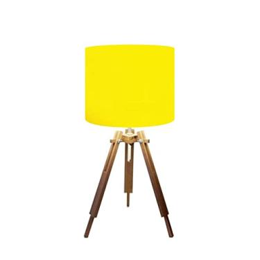 Imagem de Abajur Mesa Tripé Madeira 60cm Cores Lisas - Md1001 Cúpula Ø30
