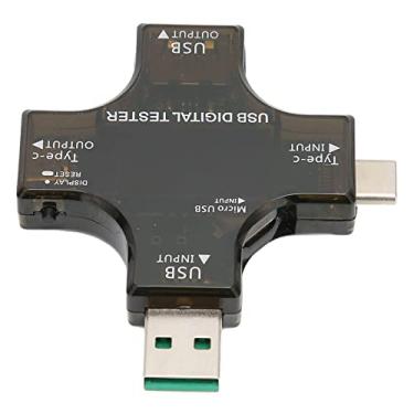 Imagem de Monitor de Corrente de Tensão USB, Proteção de Segurança Profissional Display Digital Colorido IPS, Testador de Medidor de Energia USB para Laptop