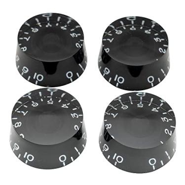 Imagem de Musiclily Pro Tamanho Métrico 18 Splines Knobs Guitarra Speed para Estilo Les Paul, Preto (4 Peças)
