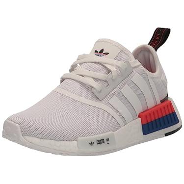 Imagem de adidas Originals Tênis masculino NMD, Branco/preto/vermelho brilhante, 13.5