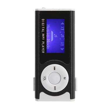 Imagem de Leitor de MP3, suporte para leitor de música, cartão de extensão de 16 GB, LCD, leitor de música digital portátil com cabo USB para fone de ouvido (preto)
