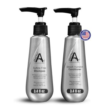 Imagem de Inova Professional Conjunto de shampoo e condicionador de queratina de seda - Shampoo sem sulfatos e condicionador de hidratação suave (96 g)