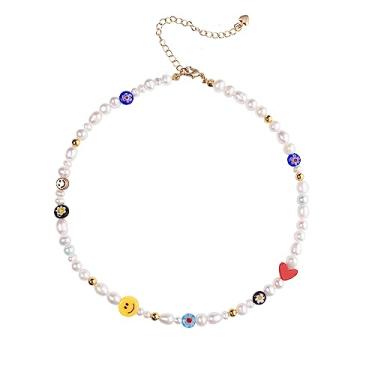 Imagem de Gargantilha de pérolas naturais de água doce "divertida sedutora" com contas feitas à mão para o verão Boho joias presentes para mulheres e adolescentes