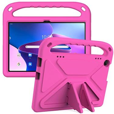Imagem de AMAAE Capa para tablet capa infantil compatível com Lenovo Tab M10 3ª geração 10,1 polegadas TB328FU /TB328XU (2022), suporte leve à prova de choque capa protetora adequada para crianças (cor: vermelho rosa)