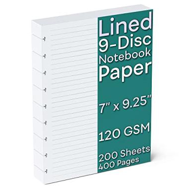Imagem de Refil de papel 120 GSM forrado com discbound, 200 folhas (400 páginas), 9 discos pré-perfurados Happy Planner inserções, folha solta, branco, 17,8 cm x 24,5 cm