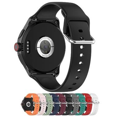 Imagem de AWADUO Compatível com pulseiras Ticwatch Pro 5, pulseira de silicone de substituição de 24 mm compatível com Itouch Air 3, macia e durável para homens e mulheres (preto)