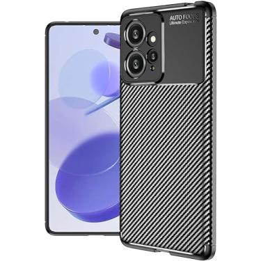 Imagem de Capa Capinha Anti Impacto Para Xiaomi Redmi 12 6.79 Case Com Desenho Fibra De Carbono Shock Queda (Preta)
