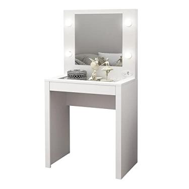 Imagem de Penteadeira Camarim com 1 Gaveta e Tampo de Vidro - Branco