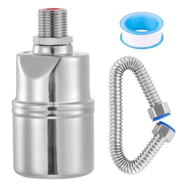 Imagem de Catilon Válvula de controle automático de nível de água, válvula flutuante de tanque de água de 1/5.1 cm, mini válvula flutuante de aço inoxidável 304 para tanque de água, piscina, lagoa