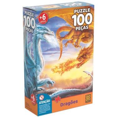 Imagem de Quebra Cabeça Puzzle 100 Peças Dragoes Da Grow