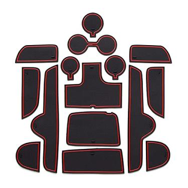 Imagem de SMABEE Tapete de copo antiderrapante para carro para Kia Forte K3 Cerato 2019-2024 Porta-copos Tapetes antiderrapantes Acessórios de estilo de carro Almofada antiderrapante (vermelho)