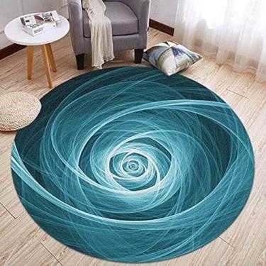Imagem de Tapetes de área contemporânea tapete redondo para sala de estar, quarto ou cozinha, azul - 80 cm 100 cm 120 cm 140 cm 160 cm 180 cm 200 cm, diâmetro 80 cm/2,6 pés