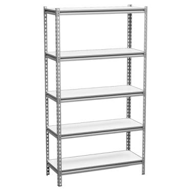 Imagem de Estante de Aço 5 Prateleiras Reforçada Para Estoque Lojas Almoxarifado Easytoque (Cinza, 30 cm de profundidade)