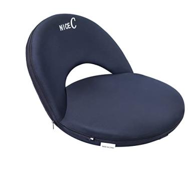 Imagem de Nice C Assentos de estádio, cadeiras de chão, cadeiras de arquibancada, almofada impermeável reclinável de 10 posições, ultraleve, dobrável, acolchoamento extra grosso, com alça de ombro e bolso de