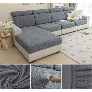 Imagem de Sofá De Estiramento Slipcover Sofá Capa Protetor De Móveis Sofá Macio Com Fundo Elástico Para Crianças, Poliéster Spandex Jacquard Tecido (A,Cinzento03)