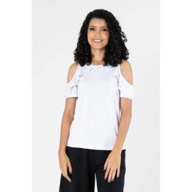 Imagem de Blusa Feminina Tendência Com Manga Babados e Ombros Vazados-Feminino
