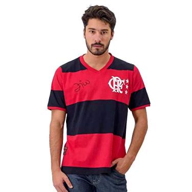Imagem de Braziline LIB 81 Zico, Camiseta Masculino, Preto+Vermelho, GG