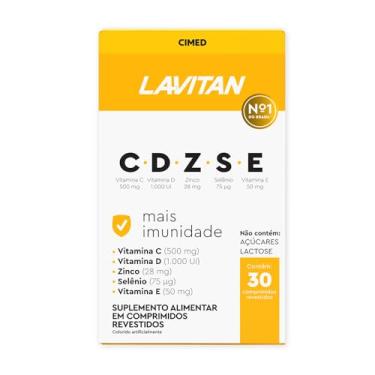 Imagem de Suplemento Alimentar Imunidade CDZSE, Branco, Lavitan, 30 cápsulas
