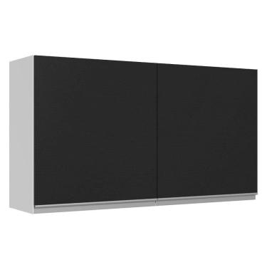 Imagem de Armário Aéreo 100% Mdf 120 Cm 2 Portas Branco/preto Acorde