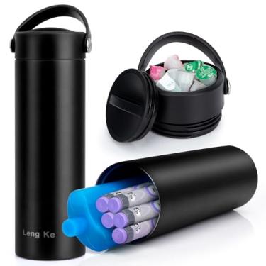 Imagem de Leng Ke Estojo de viagem para refrigerador de insulina de 1 a 5 canetas, aprovado pela TSA, frasco refrigerador de insulina para canetas de insulina e suprimentos para diabéticos, frasco de