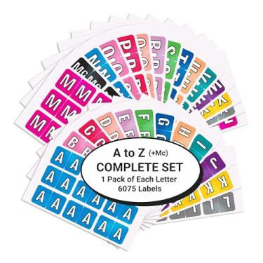 Imagem de Alphabet Labels for File Folders, A to Z plus Mc Complete Set, NO File Box and Indexes, Doctor Stuff, 225 Stickers of Each Letter, 6075 Labels, PMA -PMPK Series, Medical Chart Color Code Labels