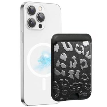 Imagem de BayPastel X Para carteira de cartão MagSafe, design de carteira magnética de couro fino para celular com suporte de cartão de crédito para iPhone 15/14/13/12 Mini/Plus/Pro/Pro Max, serve para 3