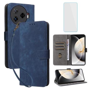 Imagem de IUQXU Capa carteira para celular Tecno Camon 30 Pro 5G com protetor de tela [bloqueio RFID] Capa de celular flip de couro com suporte para cartão feminino e masculino para Tecno Camon30 Pro CL8 Camon