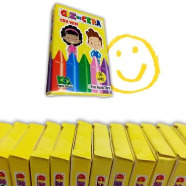 Imagem de 100 Giz de Cera Coloridos, 05 Cores, Mini Giz Infantil, Desenho Pintura, Material Escolar, Lembrancinha Crianças, Volta as Aulas