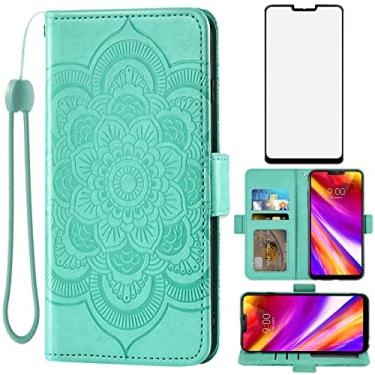 Imagem de Asuwish Capa carteira compatível com LG G7 ThinQ e protetor de tela de vidro temperado flip porta-cartões capa para celular LGG7 One G 7 Plus LG7 Fit LG7ThinQ 7G Thin Q G7+ G7thinq LGG7thinq feminino