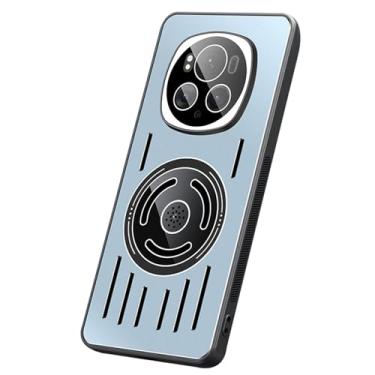 Imagem de HAO RIYLN Capa magnética azul, 6, para Honor Magic 6 Pro/6, capa fina de policarbonato de radiação de calor com proteção total da lente capa de telefone de aromaterapia antiarranhões