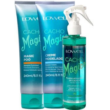 Imagem de Kit Lowell Cacho Mágico Shampoo 240ml + Creme Modelador 240ml + Fluido Ativador 200ml