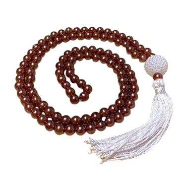 Imagem de Japamala 108 Contas Pérola Marrom Claro 8mm Meditação Colar