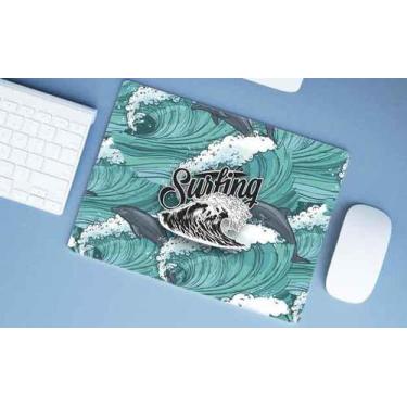 Imagem de Mouse Pad Emborrachado Personalizado Grande Surf Surfing Golfinhos - D