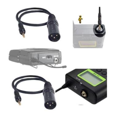 Imagem de 02 X Cabos 30CM Profissional para bodypack sennheiser sony e similares