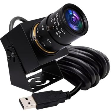 Imagem de ELP Câmera USB 4K com microfone – zoom manual webcam 2,8-12 mm foco variável, IMX317 UVC USB2.0 câmera de segurança 8MP industrial close-up para computador Raspberry Pi