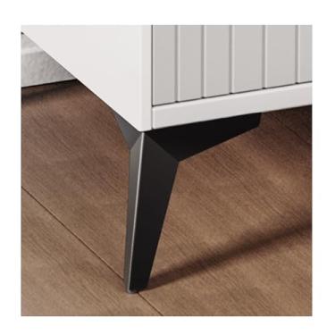 Imagem de TV Cabinet Support Feet, Coffee Table Leg Brackets, Suitable For Sofa Legs, Bathroom Cabinet Legs, Firm Support, Durable Iron Craftsmanship（4ps）(Black,13cm/5.11in*13cm/5.11in)