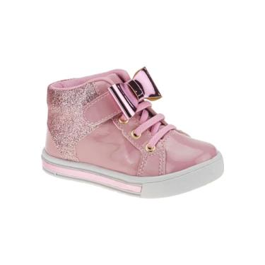Imagem de Genérico, Tenis Infantil Menina Cano Alto Estiloso Festa Escola Tamanho:20;Cor:Rosa
