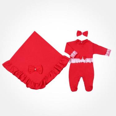 Imagem de Saída De Maternidade Bebê Olivia Vermelha  -Dia a Dia - Unissex - 03 P