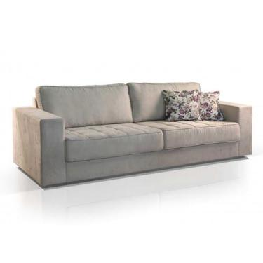 Imagem de Sofá de 2 Lugares, Revestimento em Sued Aveludado Creme - LOG015 - SOF