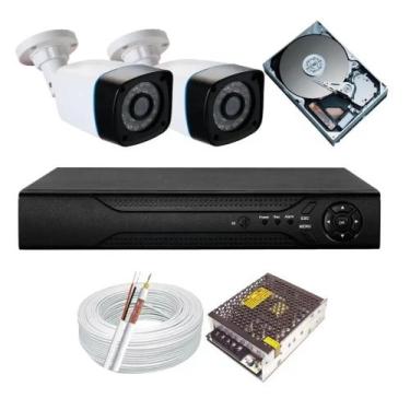Imagem de Kit 2 Camera de Segurança Hd Digitais Infra Dvr 4 Canais P2p - Protec