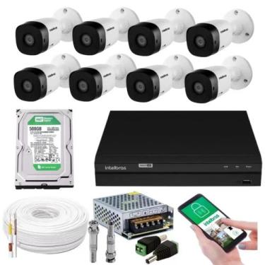 Imagem de Kit 8 Câmeras Intelbras Multi HD 1120b Dvr 8 Canais com HD