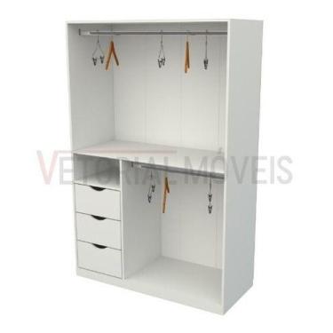 Imagem de Armário Cabideiro Gaveta Misto M24 100% Mdf Closet Arara - VETORIAL MÓ