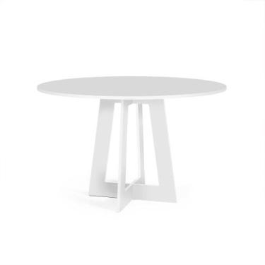 Imagem de Mesa de Jantar Redonda 4 Lugares 90cm Montreal Branco - Straub Web