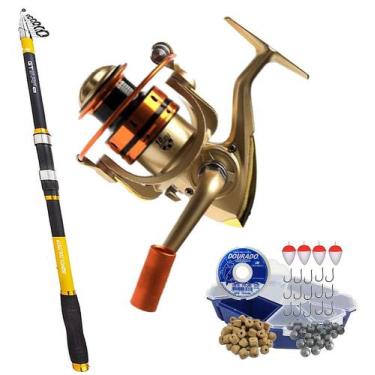 Imagem de Kit Molinete Cmik Mr4000 5 Rolamentos Vara Telescópica Gt 3,90 E Estoj